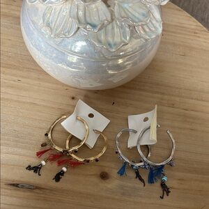 NWT Free People Comeback Baby Hoops Gold/Silver Bundle